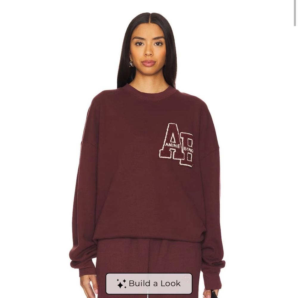 Anine Bing Oversized Burgundy Sweatsuit